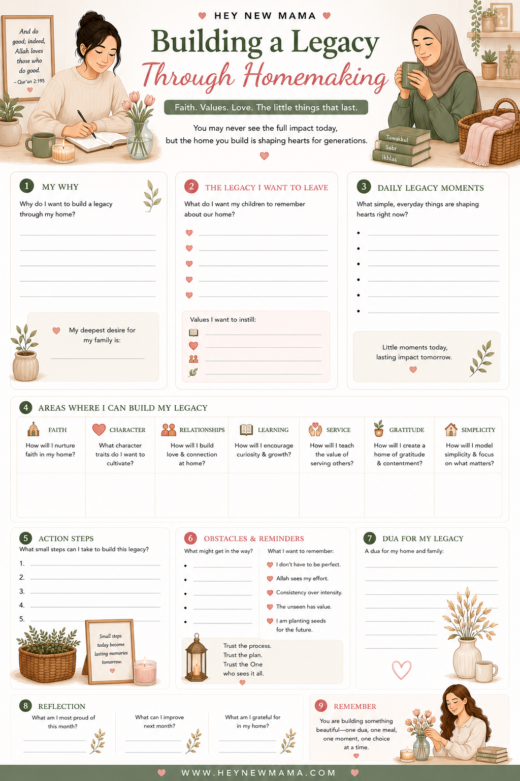 Building a Legacy Through Homemaking worksheet